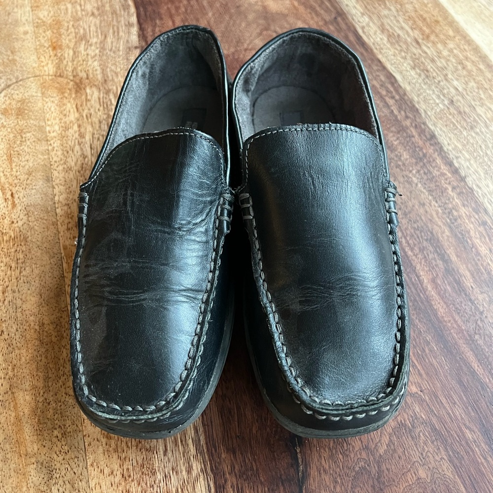 Men's Black Leather Loafers